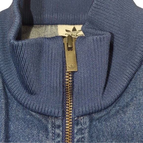 adidas Originals Adicolor Retro Blue Track Indigo Denim Jacket Women Sz M,L,XL - Picture 6 of 10